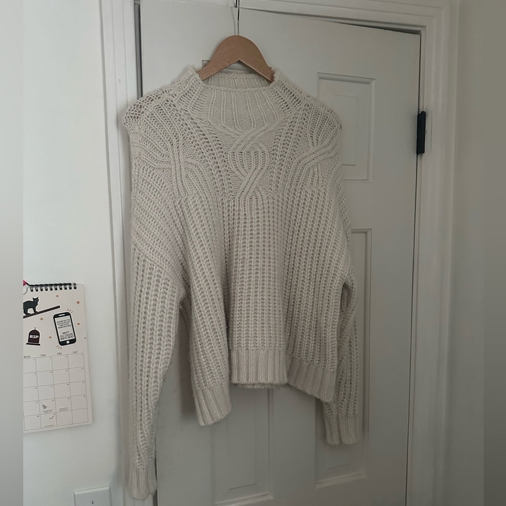 Aerie White Knit Sweater